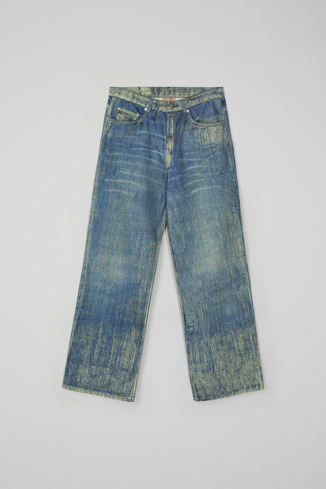 Denim Jeans mit Farbaufdruck in Sandblau