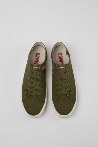 Overhead view of Andratx Green Textile Sneaker for Men