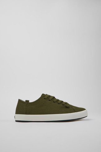 Side view of Andratx Green Textile Sneaker for Men