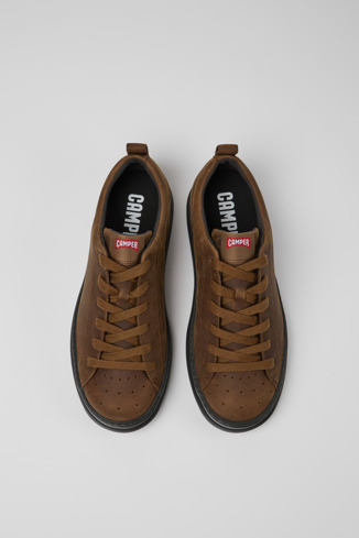 Alternative image of K100226-111 - Runner - Sneakers cafés de piel para hombre