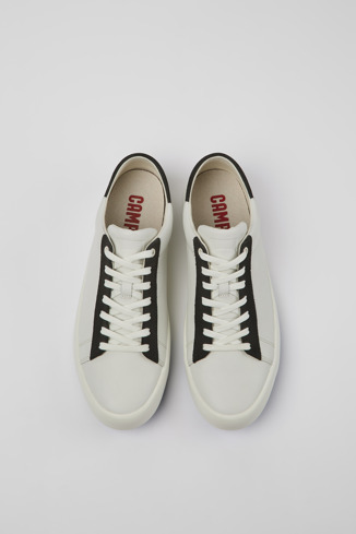 Overhead view of Andratx White Leather/Nubuck Sneaker for Men