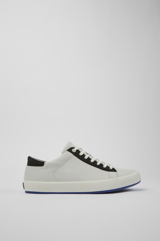 Side view of Andratx White Leather/Nubuck Sneaker for Men