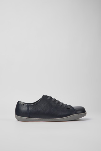 Side view of Peu Blue leather shoes for men