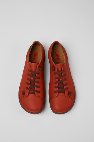 Overhead view of Peu Red leather shoes for men
