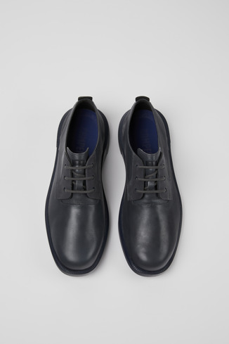 Alternative image of K100356-027 - Bill - Chaussures gris foncé en cuir et nubuck pour homme