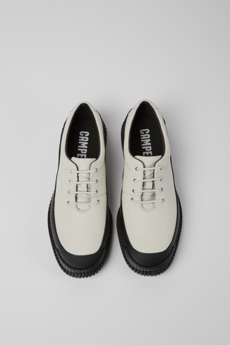 Alternative image of K100360-043 - Pix - Zapatos de piel blancos y negros con cordones para hombre