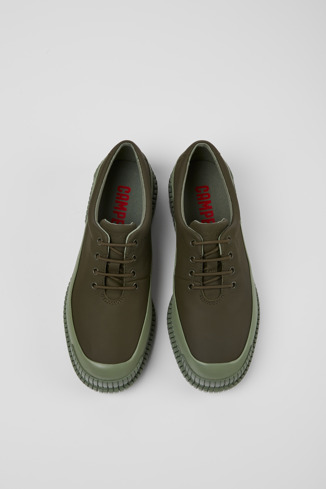 Overhead view of Pix Green shoes for men