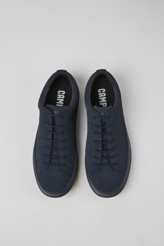 Overhead view of Chasis Blue nubuck shoes for men