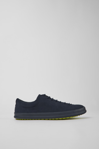 Side view of Chasis Blue nubuck shoes for men