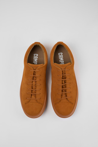 Overhead view of Chasis Brown nubuck shoes for men