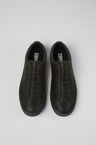 Overhead view of Chasis Gray leather shoes for men