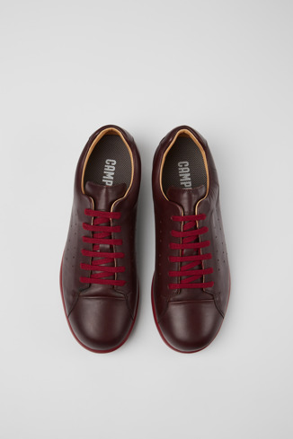 Overhead view of Pelotas XLite Burgundy leather shoes for men