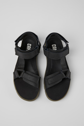 Alternative image of K100416-020 - Oruga - Erkek için siyah renkli deri sandalet