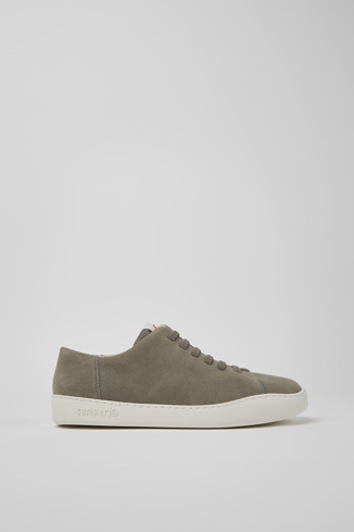 Side view of Peu Touring Grey nubuck sneakers for men