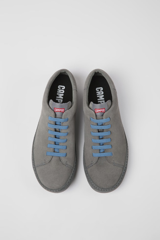 Overhead view of Peu Touring Gray nubuck sneakers for men