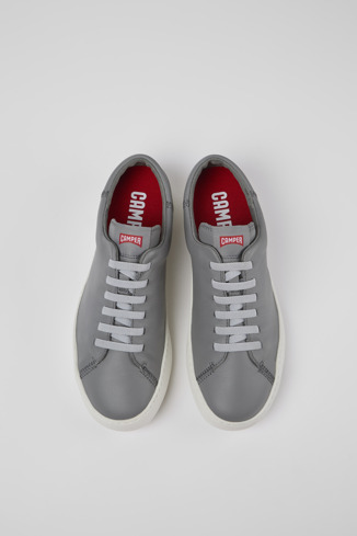 Overhead view of Peu Touring Gray Leather Sneaker for Men