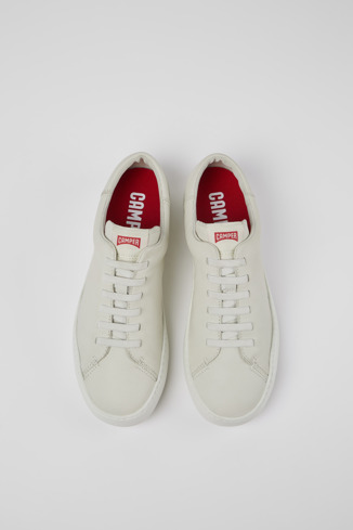 Overhead view of Peu Touring White Leather Sneaker for Men