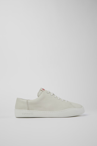 Side view of Peu Touring White Leather Sneaker for Men