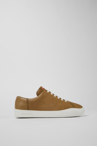 Side view of Peu Touring Brown Leather Sneaker for Men