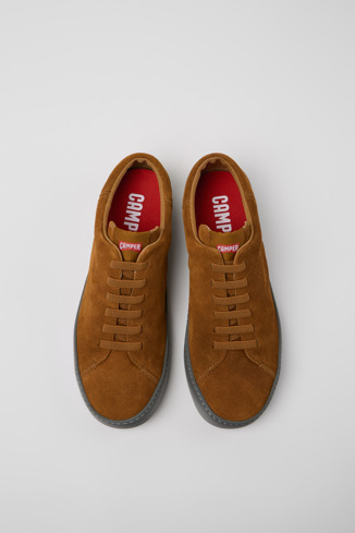 Overhead view of Peu Touring Brown Nubuck Men's Sneakers.