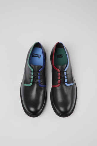 K100496-007 - Twins - Zapatos negros de piel con agujetas  para hombre