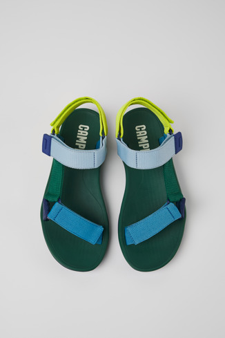 Overhead view of Match Multicolored textile sandals for men