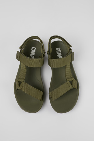 Overhead view of Match Green Textile Sandal for Men