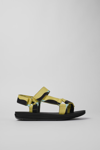 Side view of Match Multicolored Textile Sandal for Men