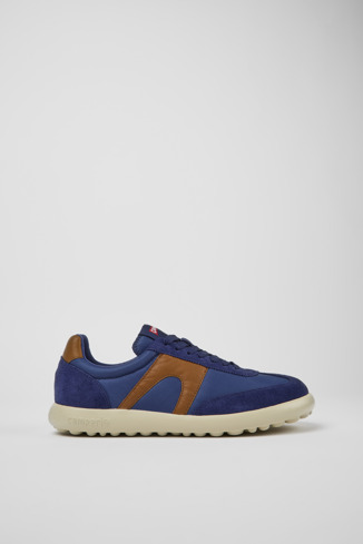 Side view of Pelotas XLite Blue and brown sneakers for men