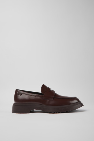 Side view of Walden Burgundy leather loafers for men