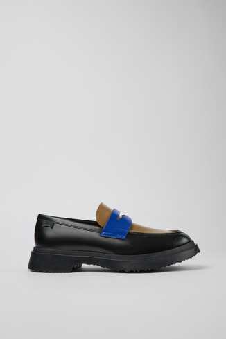 Side view of Twins Multicolored Leather Moccasin for Men