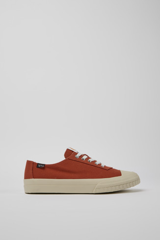 Alternative image of K100674-011 - Camaleon - Czerwone sneakersy męskie z bawełny z recyklingu