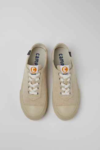 Alternative image of K100674-013 - Camaleon - Beige recycled hemp and cotton sneakers for men