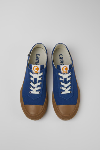 Alternative image of K100674-024 - Camaleon - Niebieskie sneakersy męskie z bawełny z recyklingu