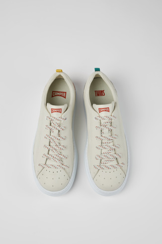 Overhead view of Twins White leather sneakers for men