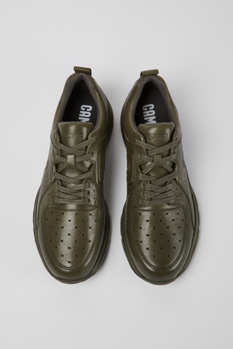 Alternative image of K100720-010 - Drift - Dark green leather sneakers for men