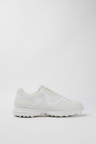 Alternative image of K100738-004 - Twins - Sneaker stringata in pelle crema e bianca