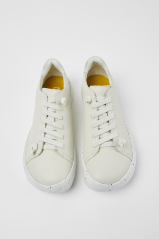 Overhead view of Peu Stadium White leather sneakers for men
