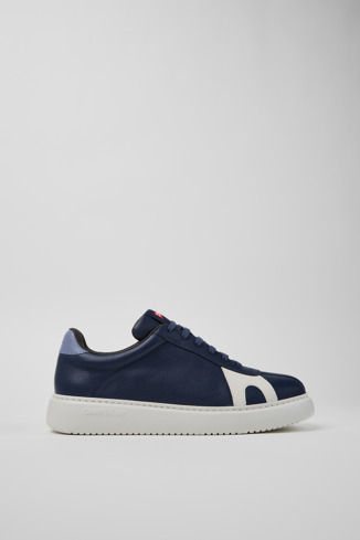 Side view of Twins Multicolor Leather Sneakers for Men.