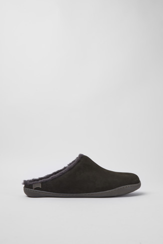Side view of Peu Dark grey nubuck shoes for men