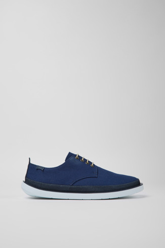 K100774-007 - Wagon - Zapatos azules de tejido y nobuk para hombre
