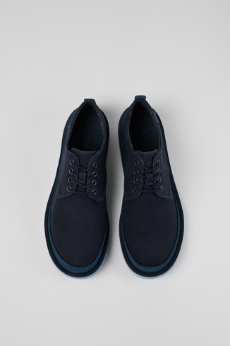 Wagon Sapatos Blucher em têxtil/nobuck azuis para homem