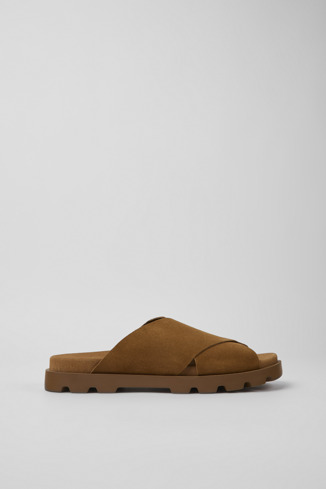 K100775-012 - Brutus Sandal - Sandálias em nobuck castanhas para homem