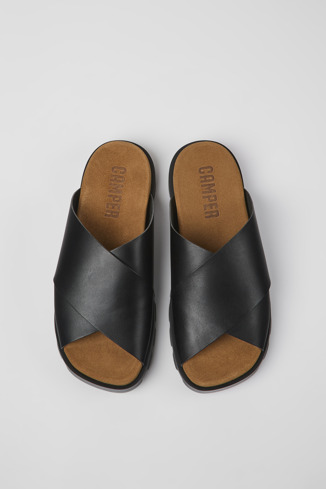 Alternative image of K100775-013 - Brutus Sandal - Erkek için siyah deri sandalet