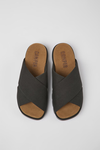 Overhead view of Brutus Sandal Gray recycled cotton sandals for men