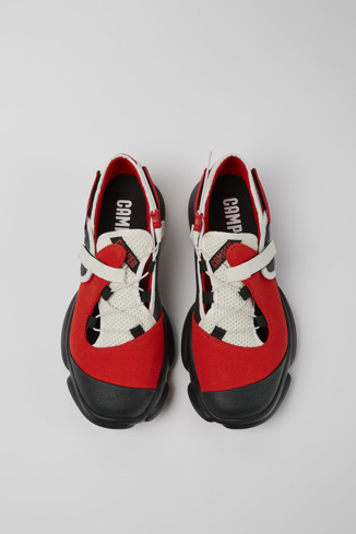 Alternative image of K100783-001 - Karst - Sapatos em têxtil branco, preto e vermelho para homem