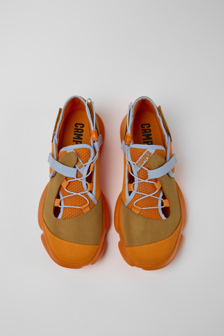 Alternative image of K100783-002 - Karst - Zapatos naranjas y marrones de tejido para hombre