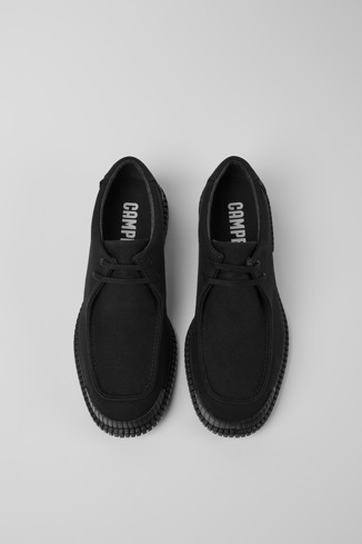 Alternative image of K100785-001 - Pix - Czarne buty męskie z bawełny z recyklingu