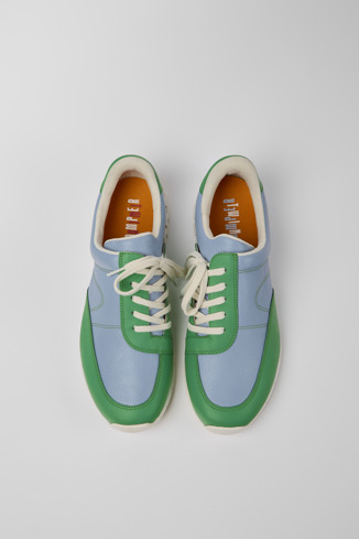 K100789-004 - Twins - Tenis de piel en color azul y verde para hombre