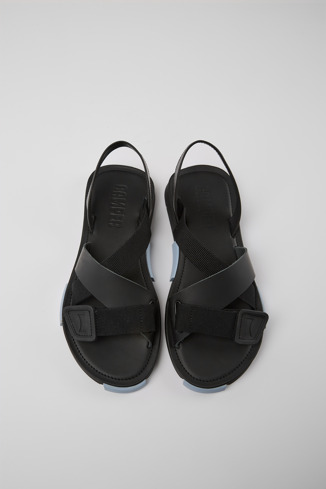 Alternative image of K100798-001 - Set - Czarne sandały męskie ze skóry i PET z recyklingu